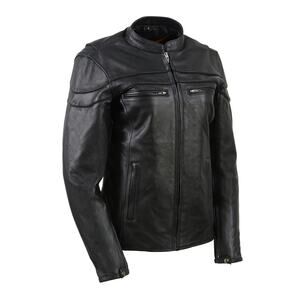 NWT Milwaukeeleather SH8011 Black Leather Sporty Scooter Crossover Biker Jacket